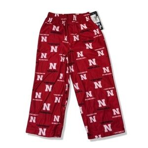 NWT Boys’ XS Nebraska Cornhuskers Logo Fleece Pajama Sleep Pants New Huskers